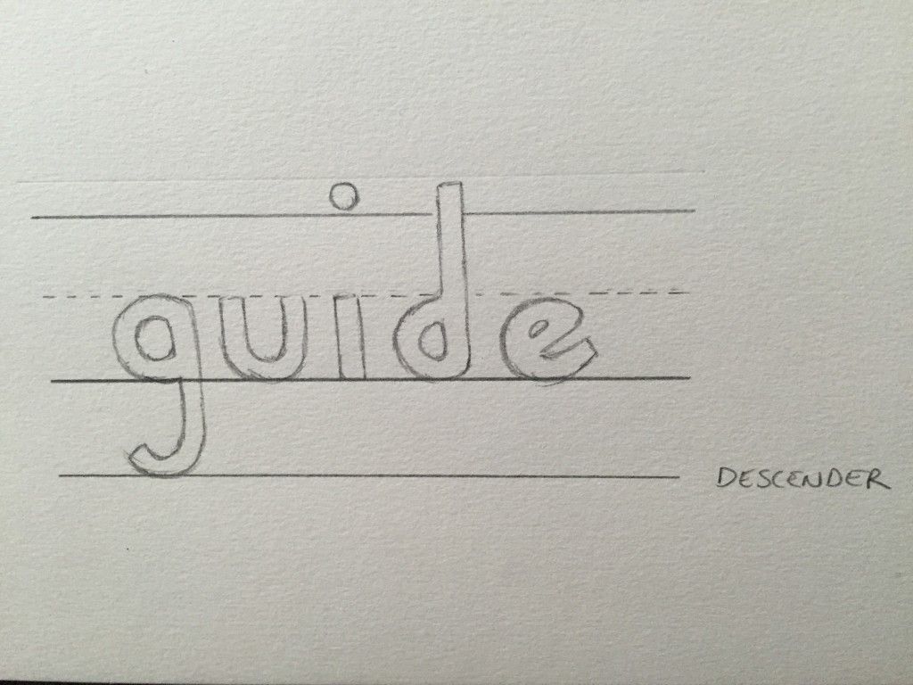Hand Lettering Guide Descender