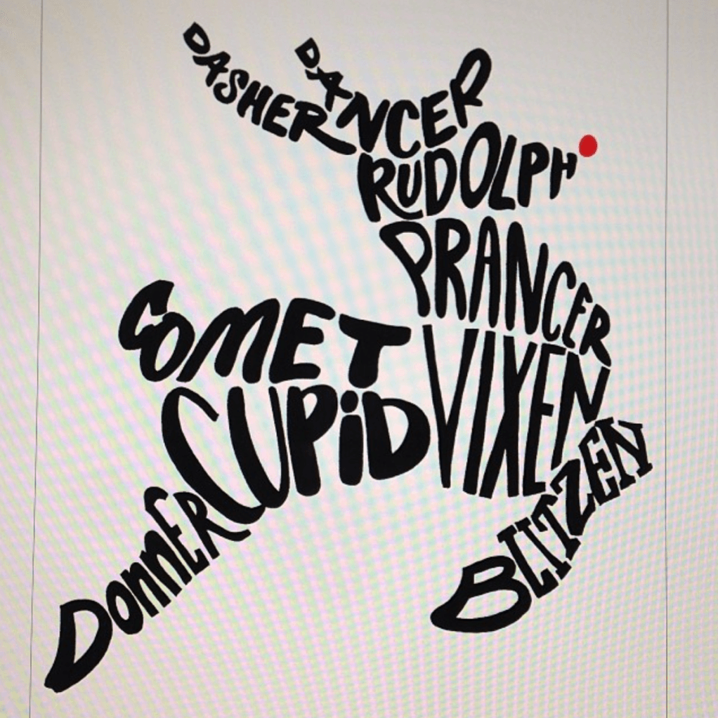 Scanned Reindeer Coloured Nose Emma Holmes - Lettering Tutorial