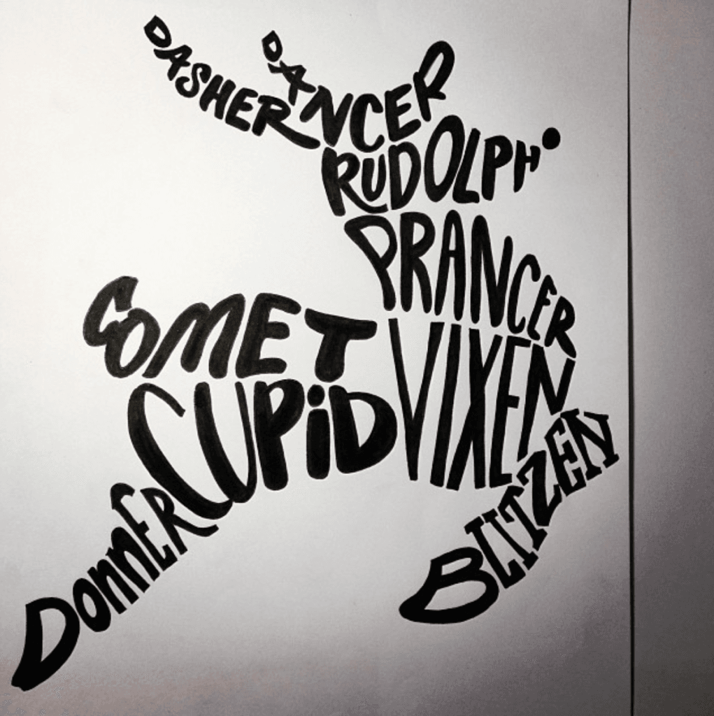 Final Inked Reindeer Emma Holmes - Lettering Tutorial