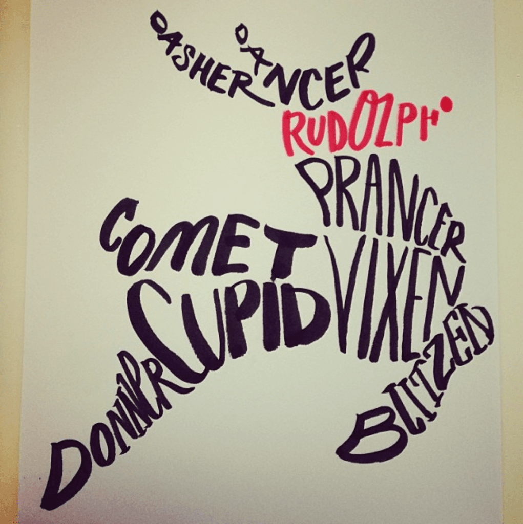 Reindeer Word Placement Emma Holmes - Lettering Tutorial