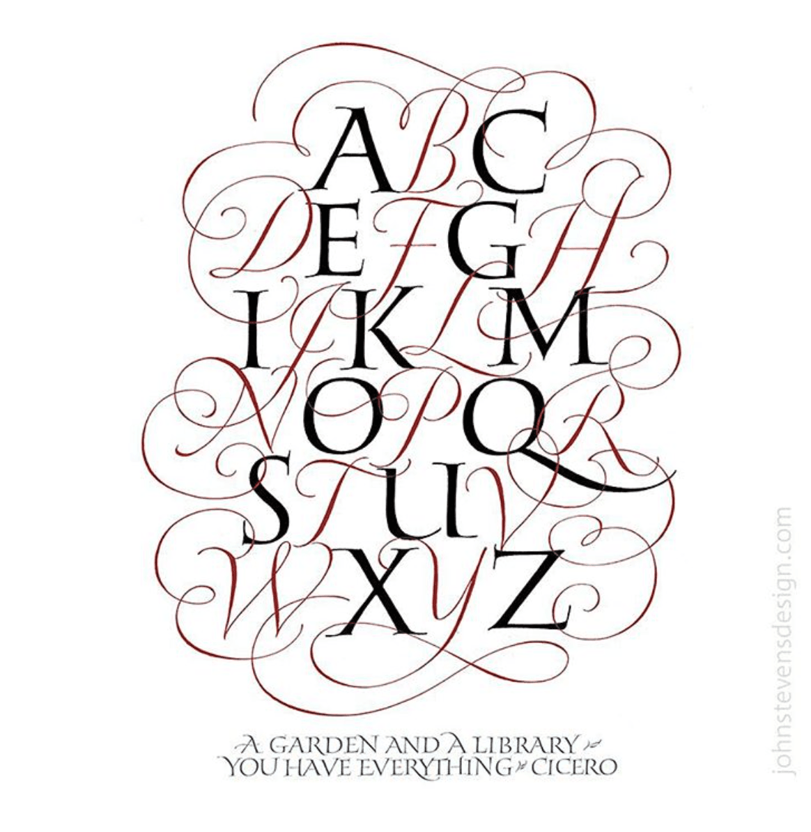 John Stevens Roman and Calligraphy Style Alphabet - Lettering Tutorial
