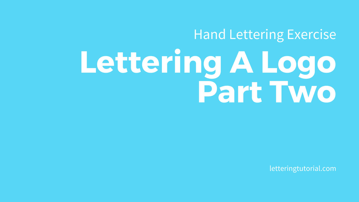 Lettering A Logo Part Two - Lettering Tutorial