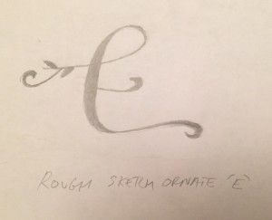 Ornate E Sketch - Lettering Tutorial