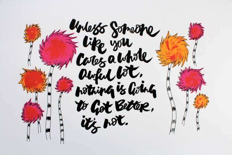 Emma Holmes Lorax Screenprint - Lettering Tutorial