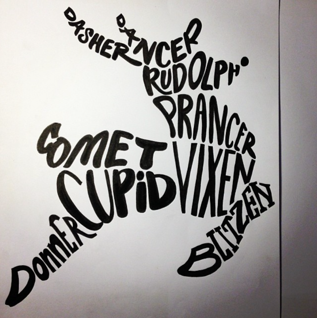 Final Inked Reindeer Emma Holmes - Lettering Tutorial