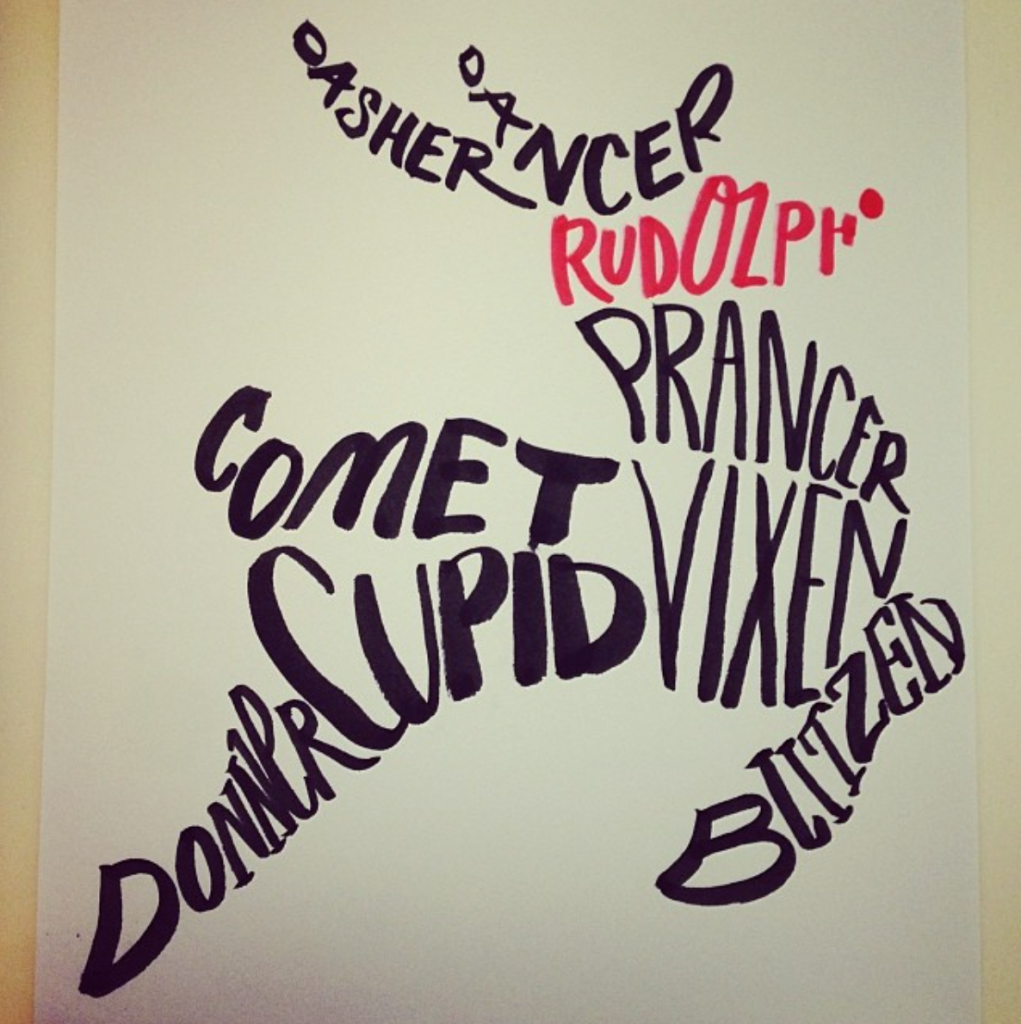 Reindeer Word Placement Emma Holmes - Lettering Tutorial