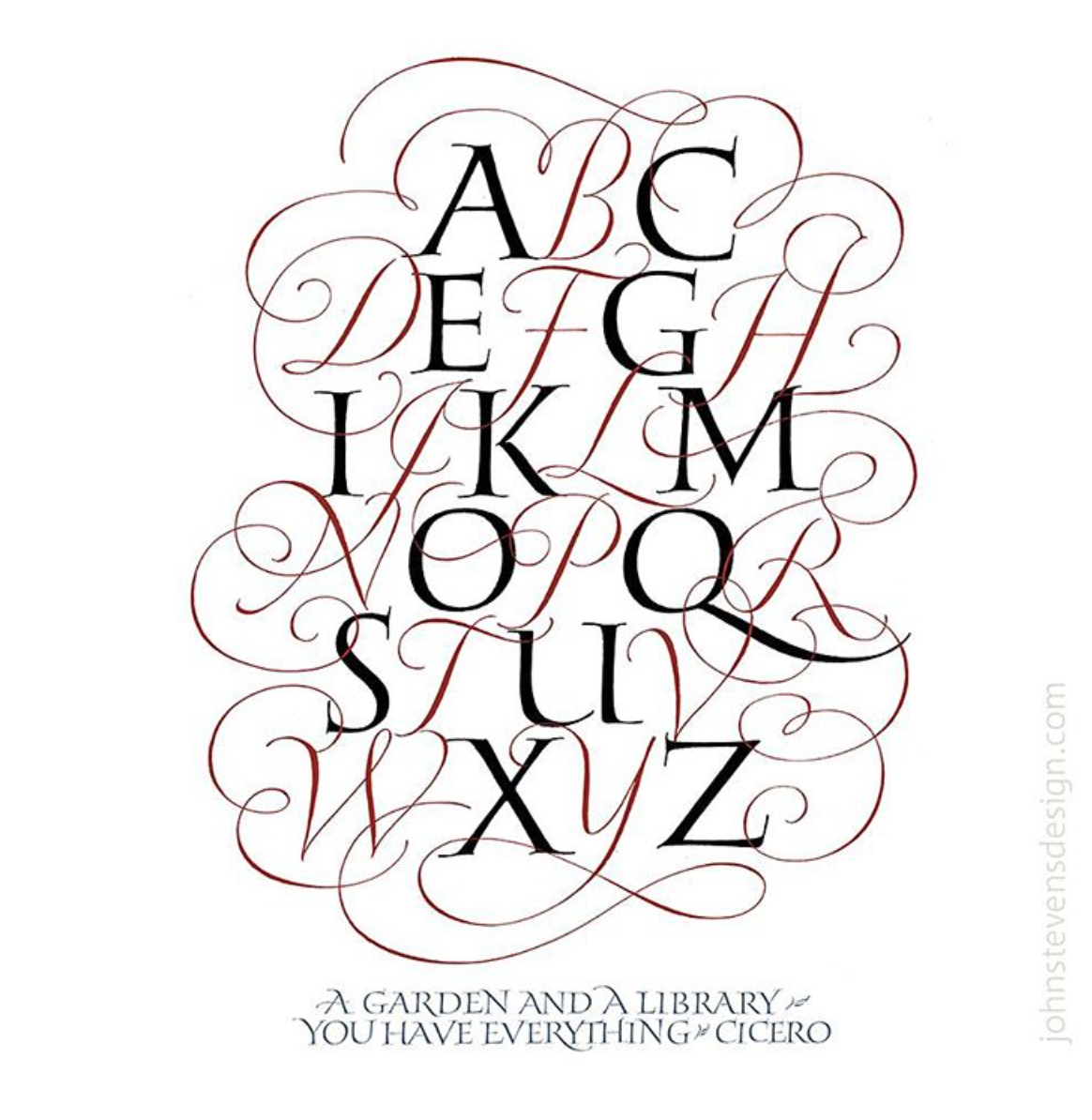 John Stevens Roman and Calligraphy Style Alphabet - Lettering Tutorial