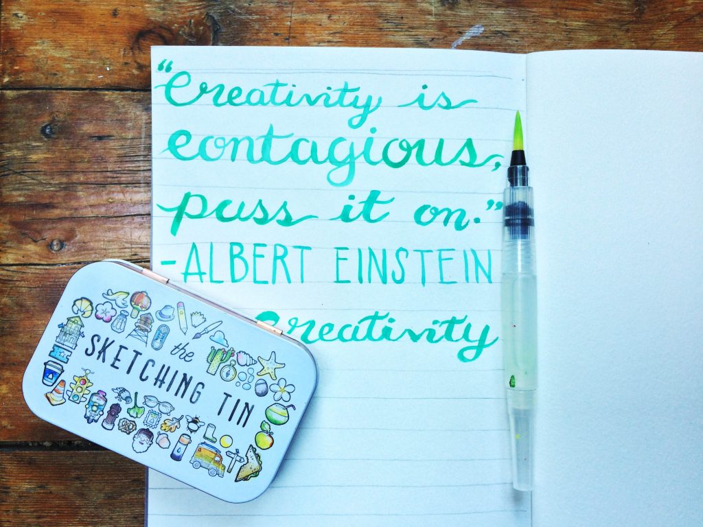 Joan of Art Brush Lettering Quote Sketching Tin - Lettering Tutorial